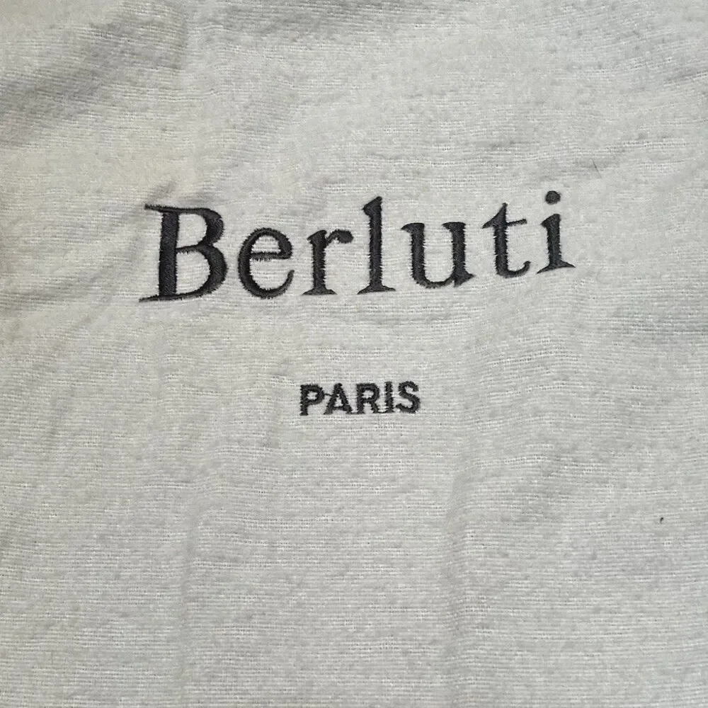 Authentic Berluti Paris Luxury Replacement Dust Bag Gray Drawstring Tassel